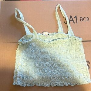 American Eagle Outfitters Mint Green Smocked Tank Top